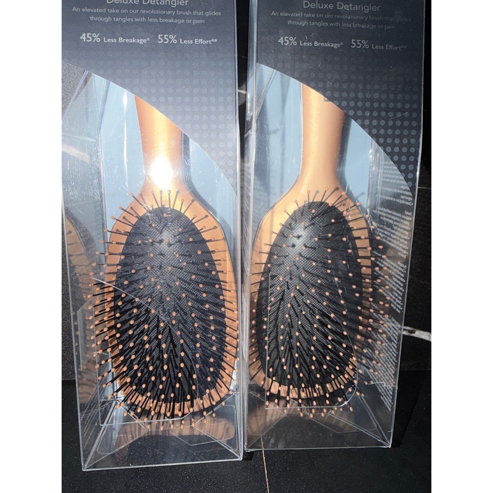 Wet Brush Epic Professional Deluxe Detangler Rose Gold Hair‎ Brush Set of 2 cae